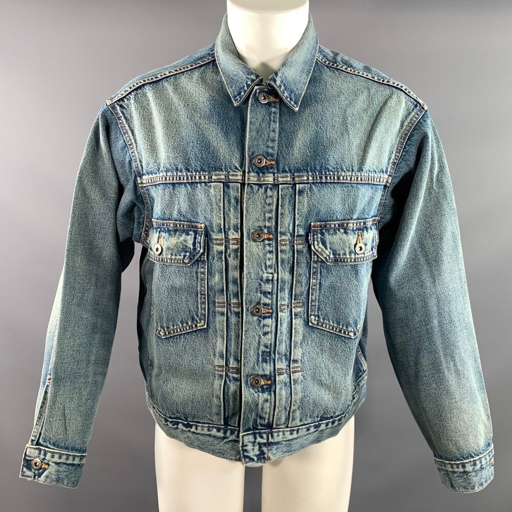 LEVI'S MADE & CRAFTED Size M Blue Light Blue Washed Cotton Trucker Jacket